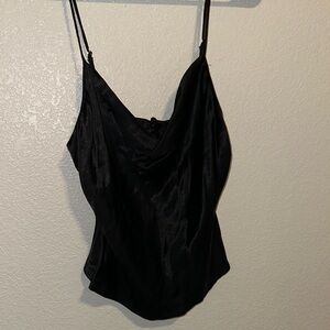Zara Black Asymmetrical Fitted Camisole